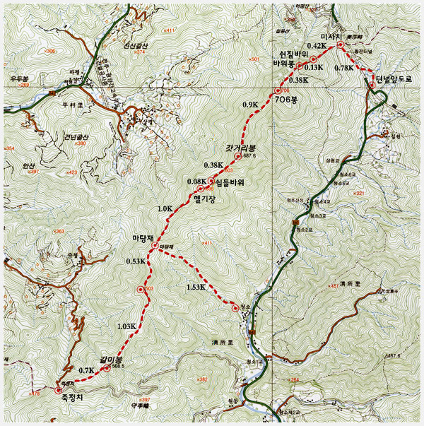 갓거리봉 개념도