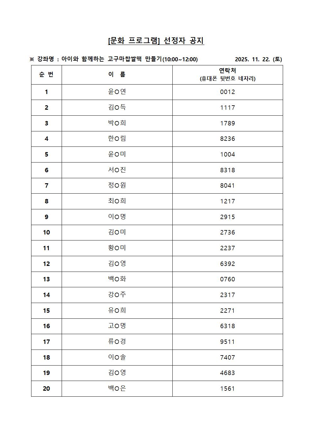 아이와 함께하는 고구마찹쌀떡 만들기 선정자001.jpg 이미지입니다.